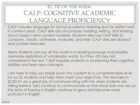 Calp Meaning in Education: Unraveling the Threads of Cognitive Academic Language Proficiency